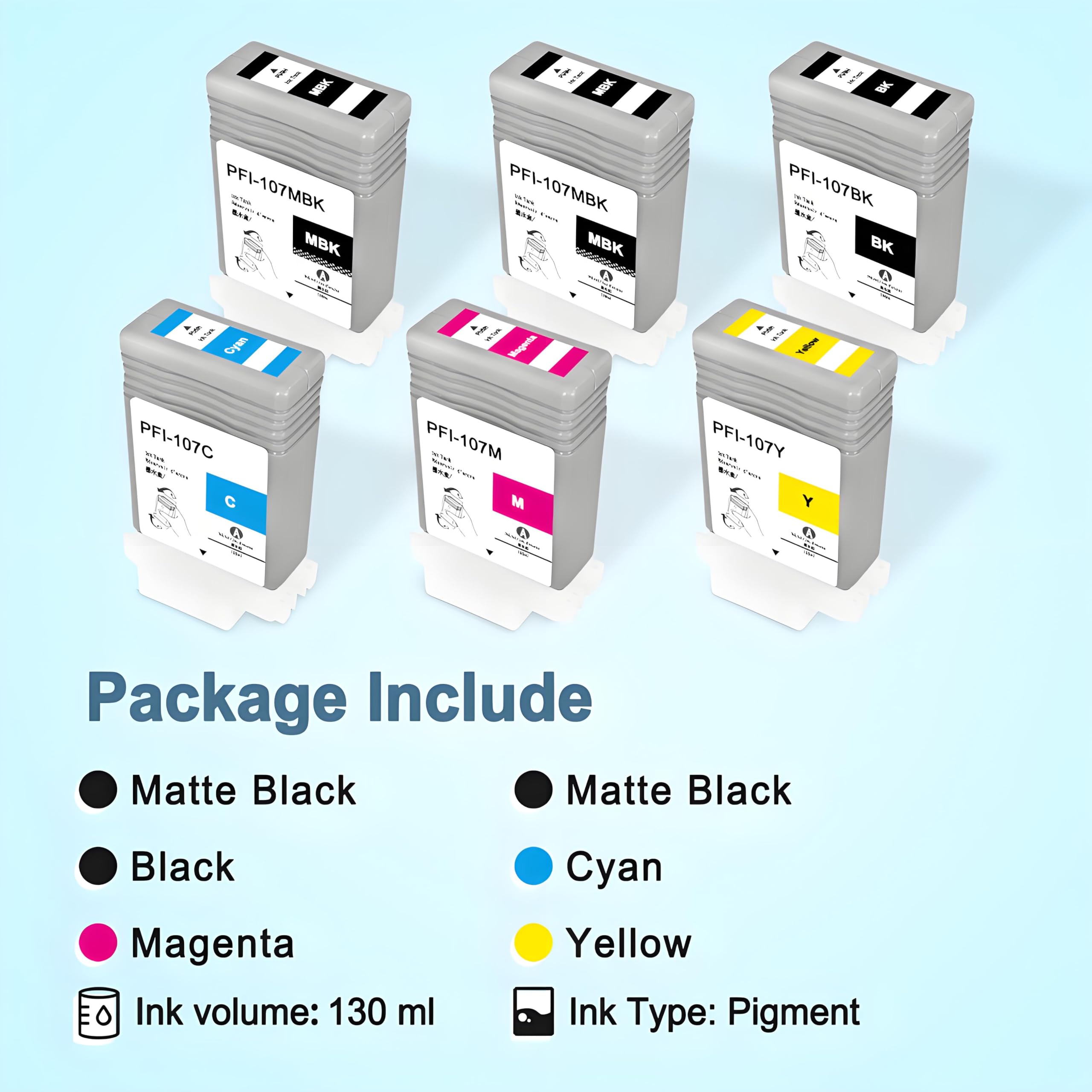 Canon CLI-8 Compatible Printer Ink Cartridges For Canon PFI-107